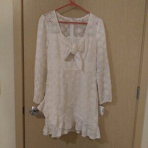 NWT Azura Ivory Lace Cutout Dress (L)